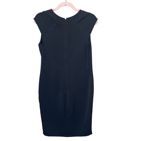 $120 Neiman Marcus Women's Black‎ Stretch Cap Sleeve Sheath Dress Size Medium - Picture 2 of 11